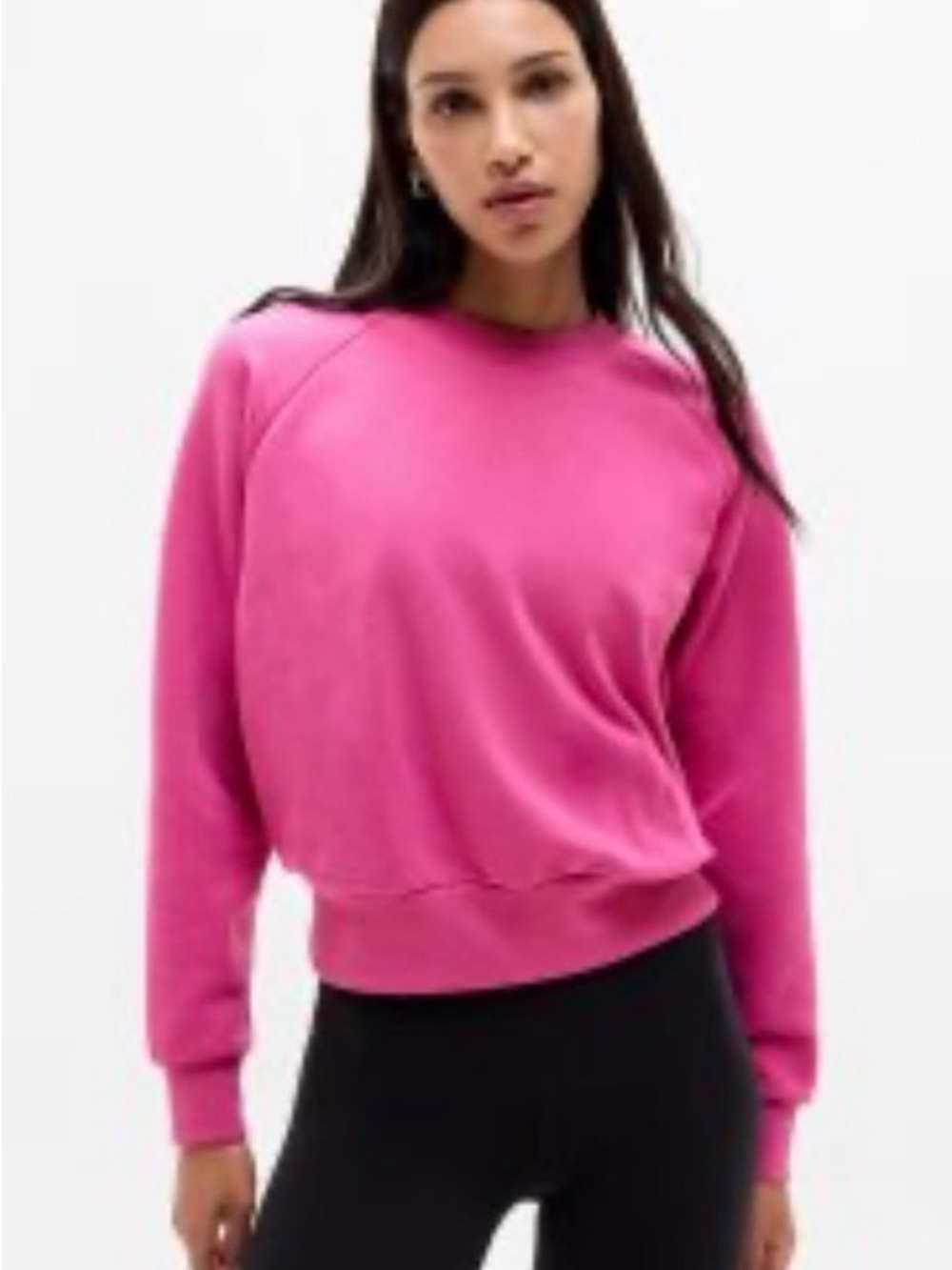 Athleta Forever Fleece Relaxed Crew Sweatshirt - Jewel